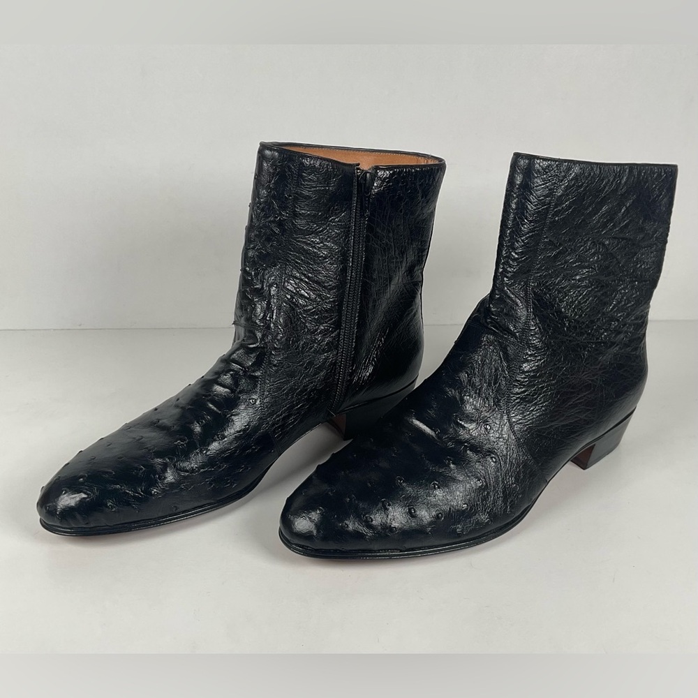 Mezlan for Avventura | Chelsea Zipper Boots | Exotic Ostrich Quill | Men’s 10.5